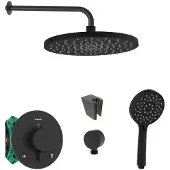SANITINO - Doucheset met thermostaat en inbouwdeel Hansgrohe, Kielle accessoires, matzwart SANI21HKK412