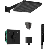 SANITINO - Doucheset met inbouwkraan en inbouwdeel hansgrohe, accessoires kielle, mat zwart SANI21HHK401