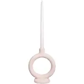 QUVIO Ronde kaarsenhouder - Rond - Keramiek - Gebroken wit – Groot