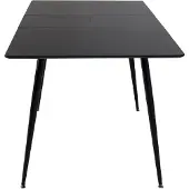 QUVIO Eettafel Uitschuifbaar - Zwart MDF Tafelblad - Stalen Poten