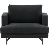 QUVIO Yellowstone Stijlvolle Zwarte Fauteuil - Comfortabele Accentstoel