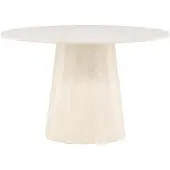 QUVIO Eettafel - Ronde Whitewash - Moderne Elegantie - Duurzaam MDF-Materiaal