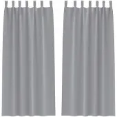 vidaXL Blackout Gordijnen met Ringen 2 st Lichtgrijs 260 x 140 cm