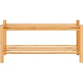 QUVIO Schoenenrek Zurich - Bamboe - Natuurlijk - 70x27x33 cm