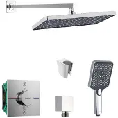 SANITINO - Doucheset met thermostaat en inbouwdeel hansgrohe, accessoires kielle, chroom SANI21HKK003