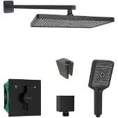 SANITINO - Doucheset met inbouwkraan en inbouwdeel hansgrohe, accessoires kielle, mat zwart SANI21HKK401