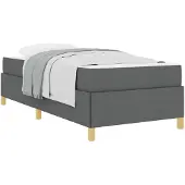 vidaXL Bedframe met matras Donkergrijs 100 x 200 cm Stof