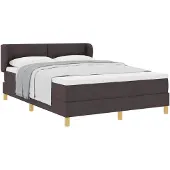 vidaXL Boxspring bed met hoofdeinde Donkerbruin 160 x 200 cm Stof