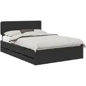vidaXL Bedframe met lade Zwart 160 x 200 cm Geconstrueerd hout