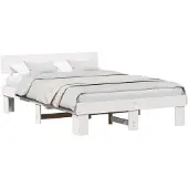 vidaXL Bedframe met hoofdeinde Wit 160 x 200 cm Massief grenenhout