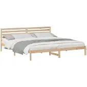 vidaXL Bedframe met hoofdeinde Bruin 200 x 220 cm Massief grenenhout