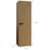 Aurlane Hoge Badkamerkast Amelia - Hout - 35x30x120cm