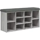 vidaXL Schoenenbank 102x32x50 cm bewerkt hout grijs sonoma eikenkleur