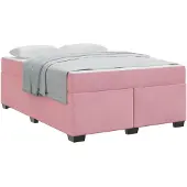 vidaXL Bedframe met matras Roze 160 x 200 cm Stof