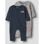 Name it Nachtkledij navy / grijs gemêleerd / kersrood / wit
