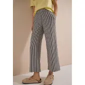 Cecil Dames 7/8 Wide Leg broek in seersucker stof - Bruin - S