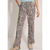 Cecil Dames Straight Leg broek met zebraprint - Bruin - L