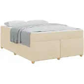 vidaXL Bedframe met matras Crème 160 x 200 cm Stof