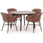 Hartman tuinmeubelen + 10% kassakorting | Hartman Delphine/Sophie Studio ø128cm dining tuinset 5-delig