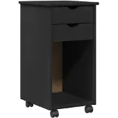 vidaXL Bureau kast set 2 st Zwart Massief grenenhout