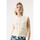 Garcia Ladies Cardigan Whitecap Maat: M | Gilets Outlet | Dames | Beige