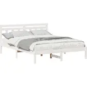 vidaXL Bedframe Wit 140 x 200 cm Massief grenenhout