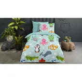 Good Morning kinderdekbedovertrek Seaworld multi - 100% katoen - 140 x 220 cm