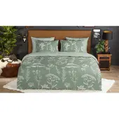 Good Morning Dekbedovertrek Flanel Herbs - green 140x200/220cm