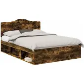 vidaXL Bedframe Rook Eiken 140 x 190 cm Massief grenenhout