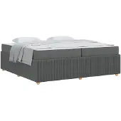 vidaXL Bedframe Donkergrijs 200 x 200 cm Stof
