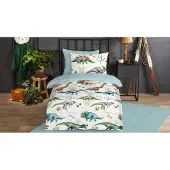Good Morning Dekbedovertrek Dino Multi-140 x 200 / 220 cm | 1-Persoons