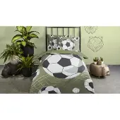 Pure kinderdekbedovertrek Daan groen - 100% polyester - 140 x 220 cm