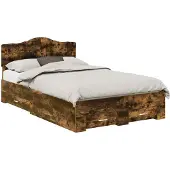 vidaXL Bedframe met lade Rook Eiken 120 x 200 cm Bewerkt hout