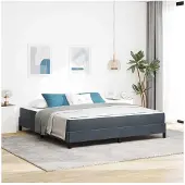 vidaXL Boxspring bed met matras Donkergrijs 180 x 200 cm Stof