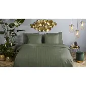 Descanso Dekbedovertrek Katoen Satijn Hotel Sevilla - olive green 200x200/220cm