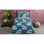 Good Morning Kinder Dekbedovertrek Katoen Princesse - petrol 140x200/220cm