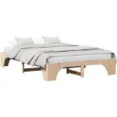 vidaXL Bedframe Naturel 160 x 200 cm Massief grenenhout