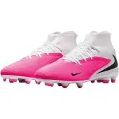 Nike Phantom 6 High Club Gras / Kunstgras Voetbalschoenen (MG) Wit Felroze Zwart