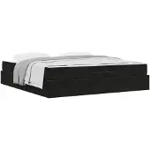 vidaXL Bedframe met matras 2 st Zwart Fluweel