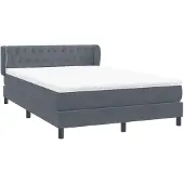 vidaXL Boxspring met matras fluweel donkergrijs 160x210 cm