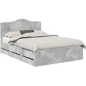 vidaXL Bedframe met lade Beton Grijs 140 x 190 cm Ingenieurshout