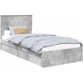 vidaXL Opbergbed met lade Beton Grijs 90 x 190 cm Bewerkt hout