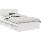 vidaXL Bedframe met hoofdeinde Wit 120 x 200 cm Massief grenenhout