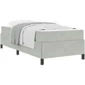 vidaXL Bedframe met matras Lichtgrijs 90 x 200 cm Stof