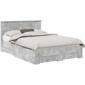 vidaXL Bedframe met lade Beton Grijs 160 x 200 cm Bewerkt hout