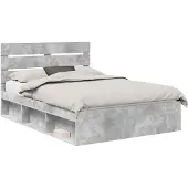 vidaXL Bedframe Betonnen Grijs 150 x 200 cm Massief grenenhout