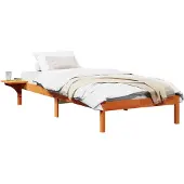 vidaXL Bedframe Wasbruin 90 x 200 cm Massief grenenhout