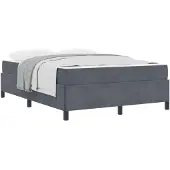 vidaXL Bedframe met matras Donkergrijs 140 x 200 cm Stof