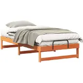 vidaXL Bedframe, bruin, 90 x 190 cm, massief grenenhout
