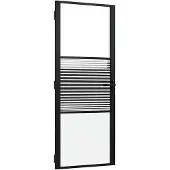vidaXL Glazen deur Gestreept Zwart 83 x 3,5 x 201,5 cm Aluminium